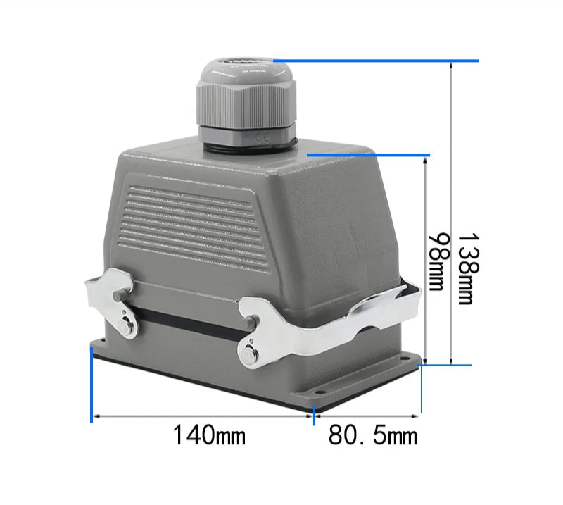 Heavy Duty Metal Locking Connectors - 4 6 10 16 20 24 32 48 Pin - 16A Rated